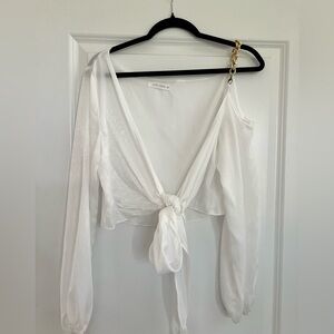 Shop 12th Tribe White Crop Top